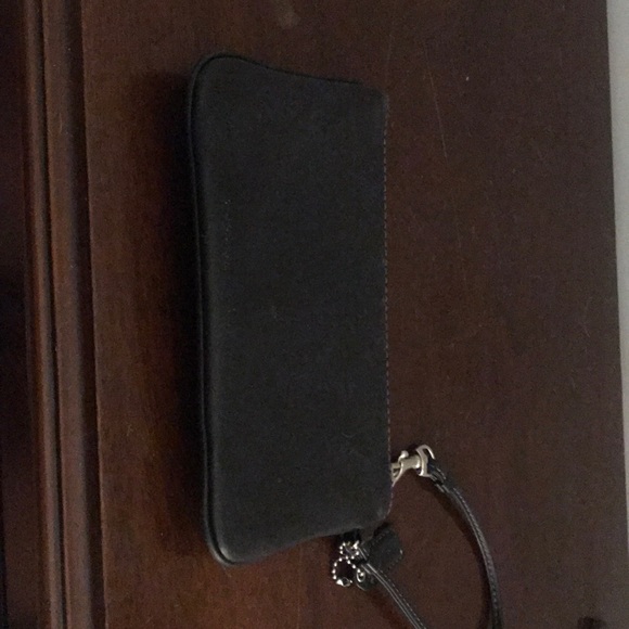 Black Leather Coach Wristlet - Picture 4 of 4
